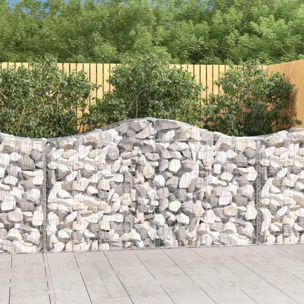 VidaXL Gabionen 6 Stück gebogen 200x50x100 120 cm Eisen