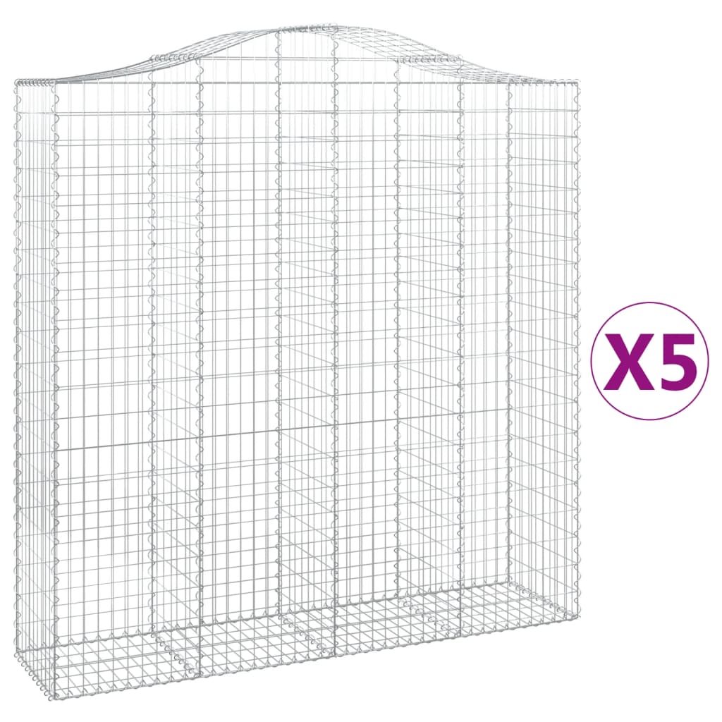 VidaXL Gabionen 5 Stück gebogen 200x50x200 220 cm Eisen
