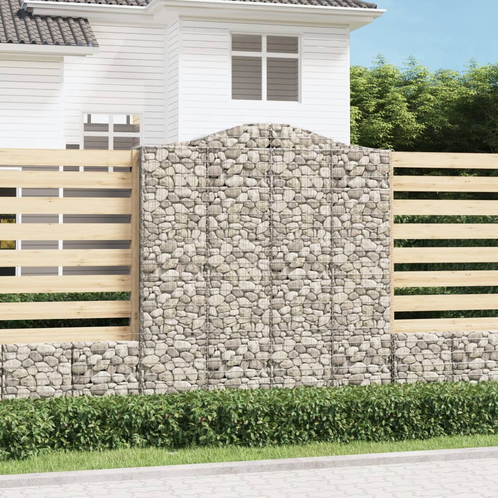 VidaXL Gabionen 3 Stück gebogen 200x50x220 240 cm Eisen