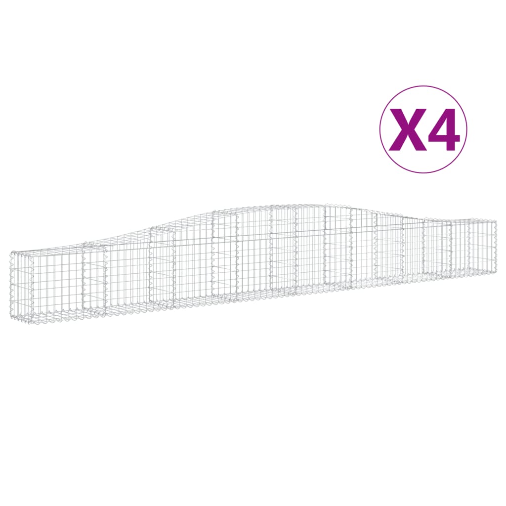 VidaXL Gabionen 4 Stück gebogen 400x30x40 60 cm Eisen
