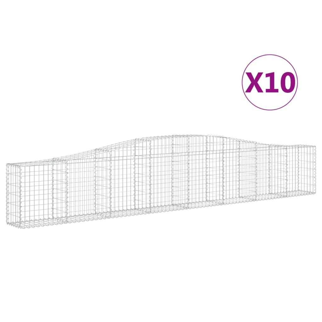 VidaXL Gabionen 10 Stück gebogen 400x30x60 80 cm Eisen
