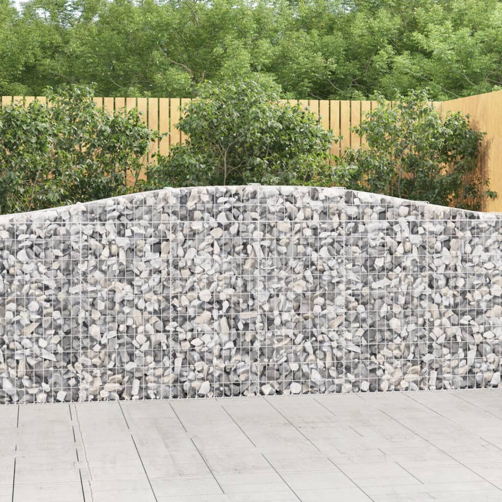 VidaXL Gabionen 2 Stück gebogen 400x30x100 120 cm Eisen