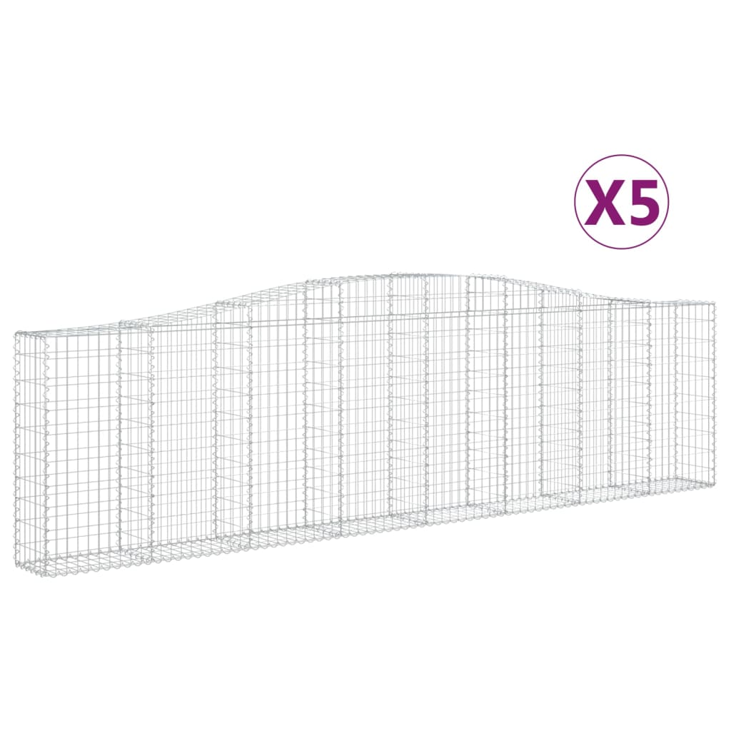 VidaXL Gabionen 5 Stück gebogen 400x30x100 120 cm Eisen