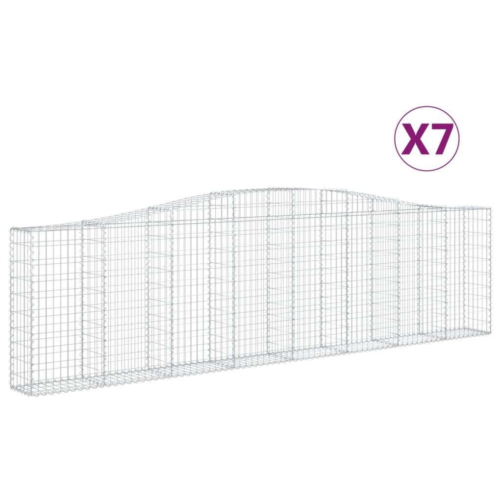 VidaXL Gabionen 7 Stk. gebogen 400x30x100 120 cm Eisen