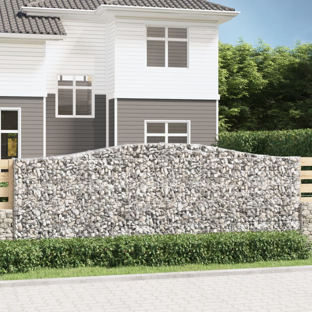 VidaXL Gabionen 4 Stück gebogen 400x30x140 160 cm Eisen