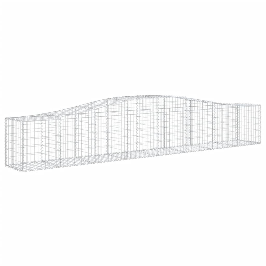 VidaXL Gabionen 6 Stück gebogen 400x50x60 80 cm verzinktes Eisen