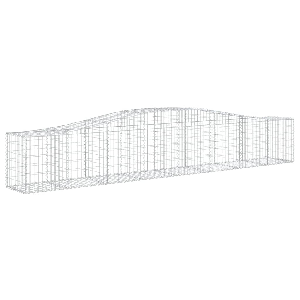 VidaXL Gabionen 7 Stück gebogen 400x50x60 80 cm verzinktes Eisen