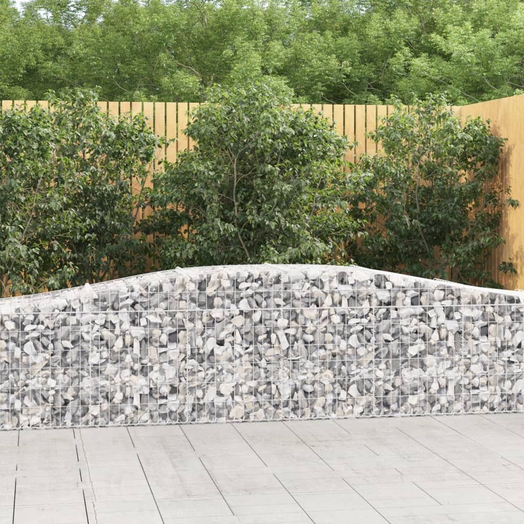 VidaXL Gabionen 7 Stück gebogen 400x50x60 80 cm verzinktes Eisen