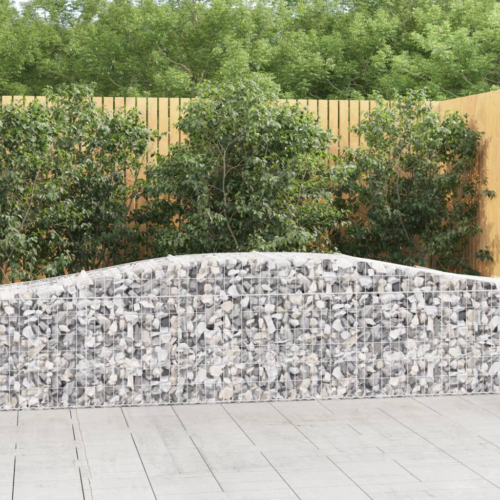 VidaXL Gabionen 9 Stück gebogen 400x50x60 80 cm verzinktes Eisen