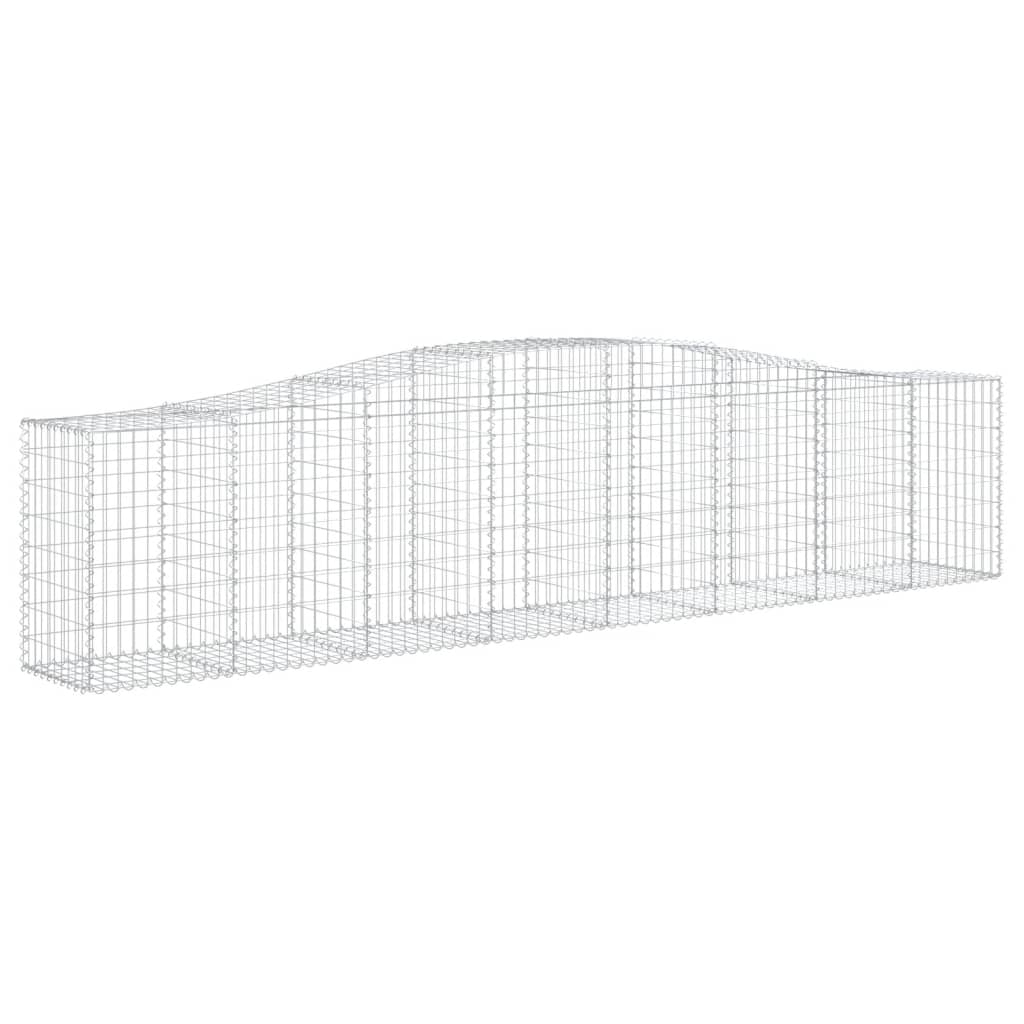 VidaXL Gabionen 3 Stück gebogen 400x50x80 100 cm verzinktes Eisen