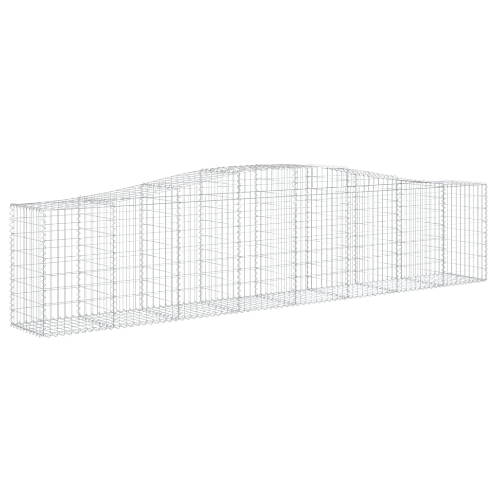 VidaXL Gabionen 7 Stück gebogen 400x50x80 100 cm verzinktes Eisen