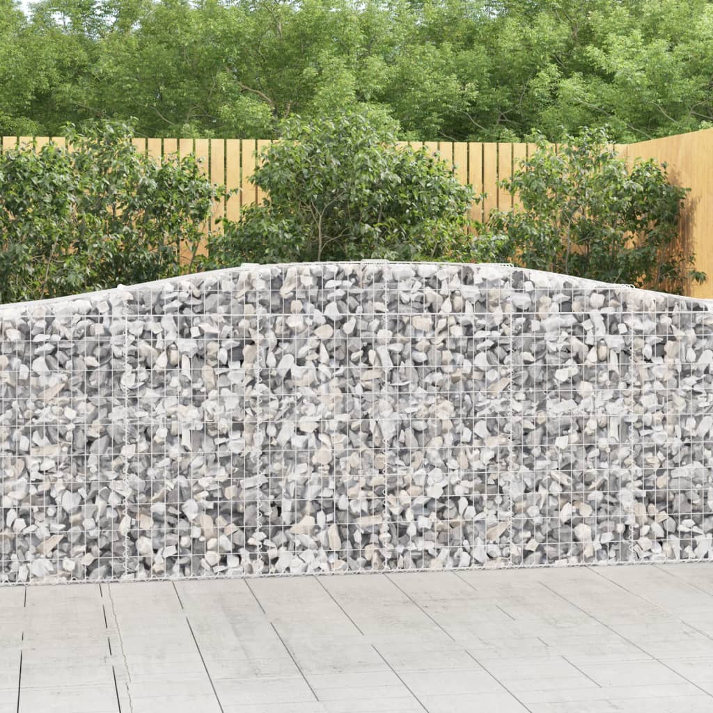 VidaXL Gabionen 3 Stk. gebogen 400x50x100 120 cm Eisen