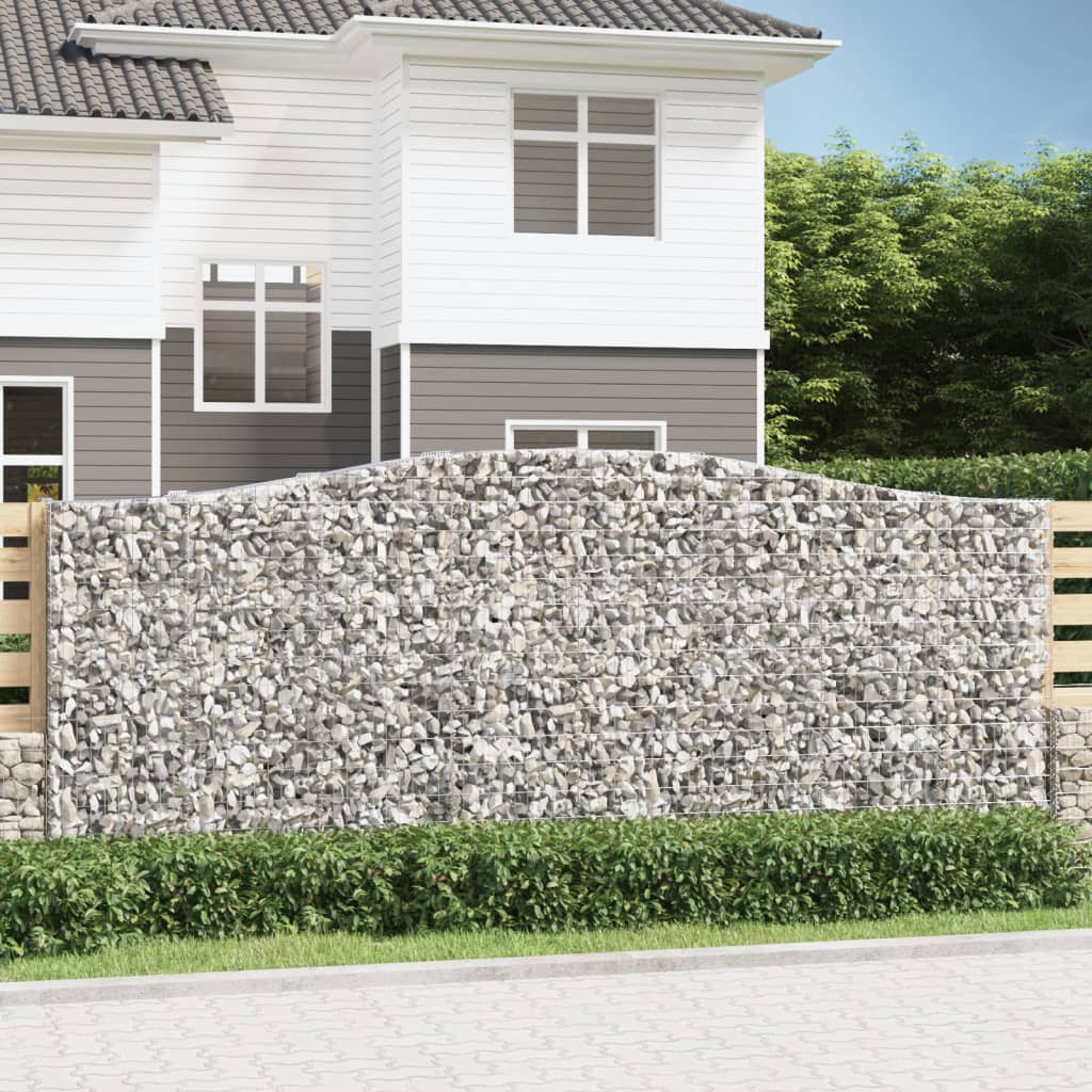 VidaXL Gabionen 4 Stück gebogen 400x50x160 180 cm Eisen