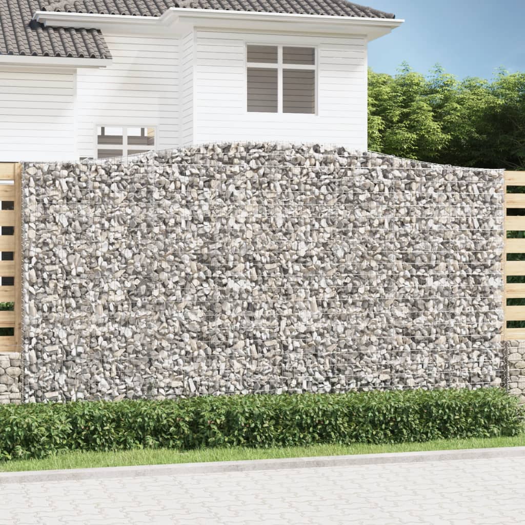 VidaXL Gabionen 2 Stück gebogen 400x50x220 240 cm Eisen