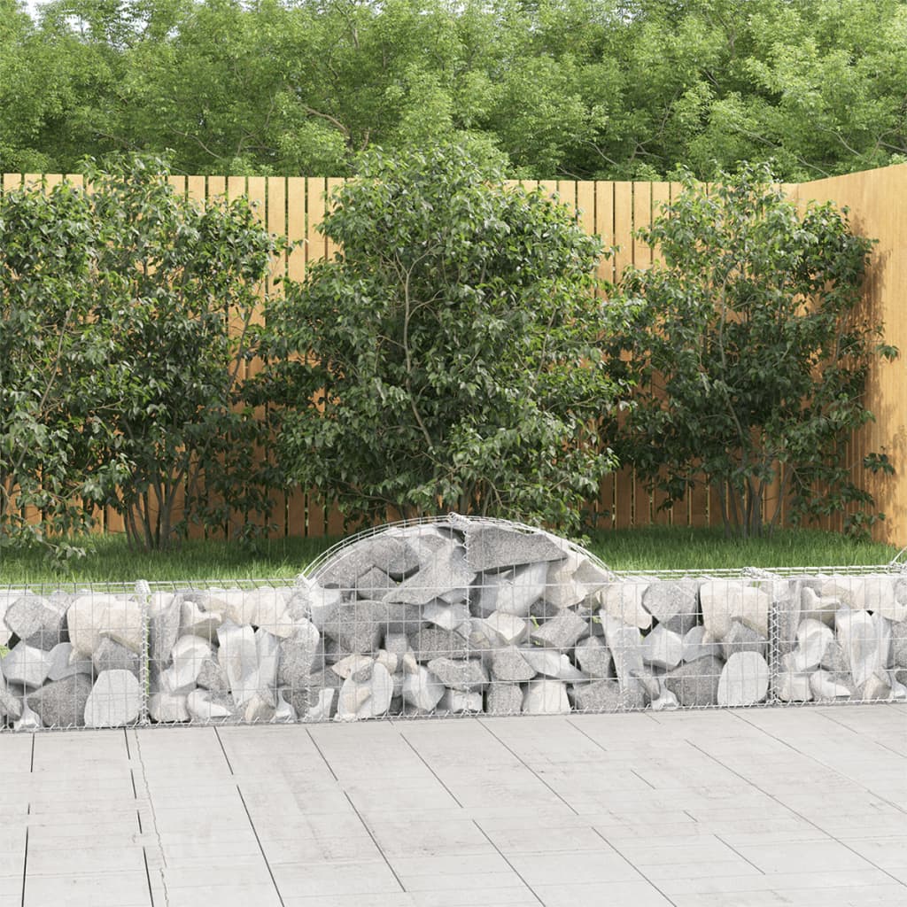 VidaXL Gabionen 2 Stück gebogen 200x30x40 60 cm verzinktes Eisen