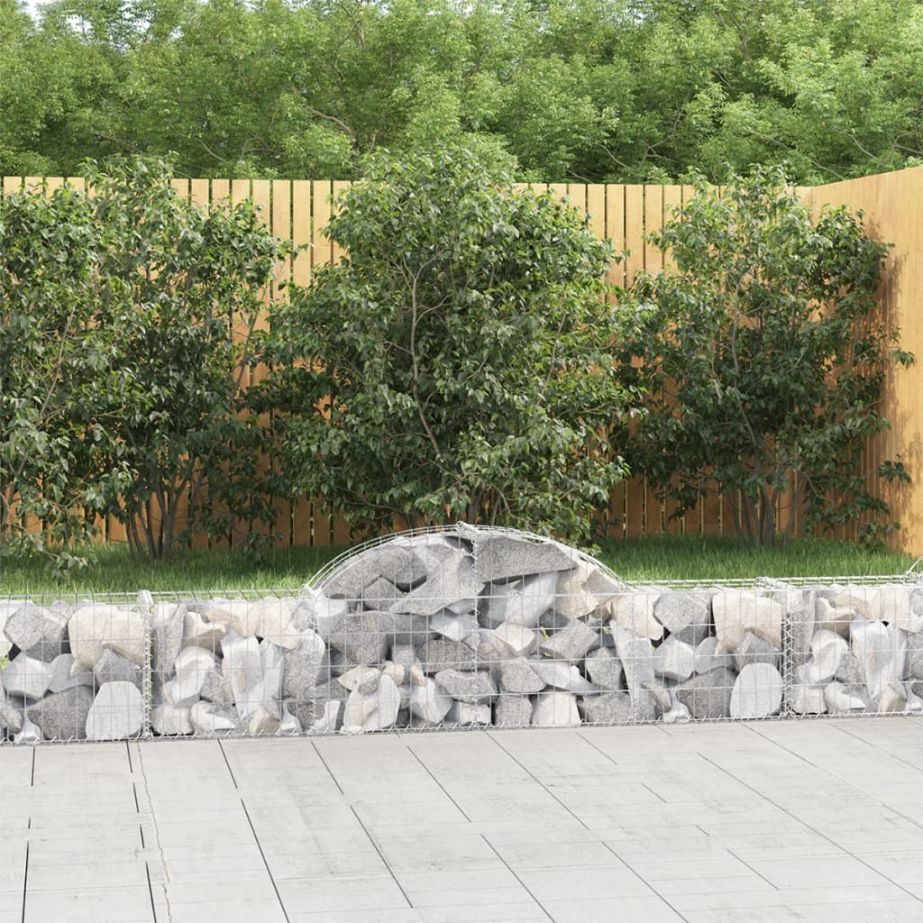 VidaXL Gabionen 9 Stück gebogen 200x30x40 60 cm verzinktes Eisen