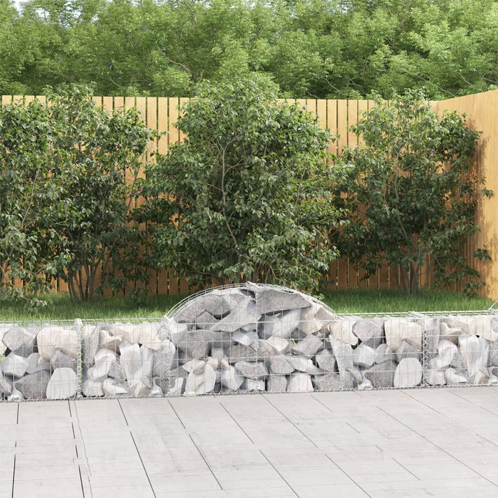 VidaXL Gabionen 18 Stück gebogen 200x30x40 60 cm verzinktes Eisen