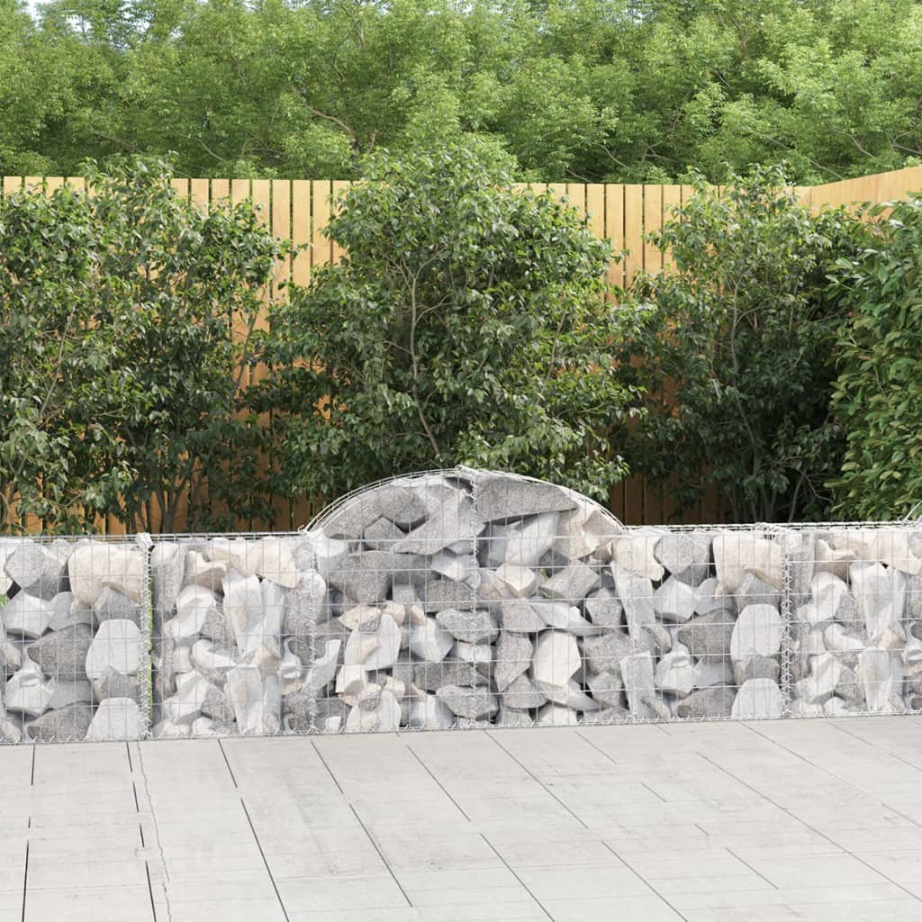 VidaXL Gabionen 11 Stück gebogen 200x30x60 80 cm verzinktes Eisen
