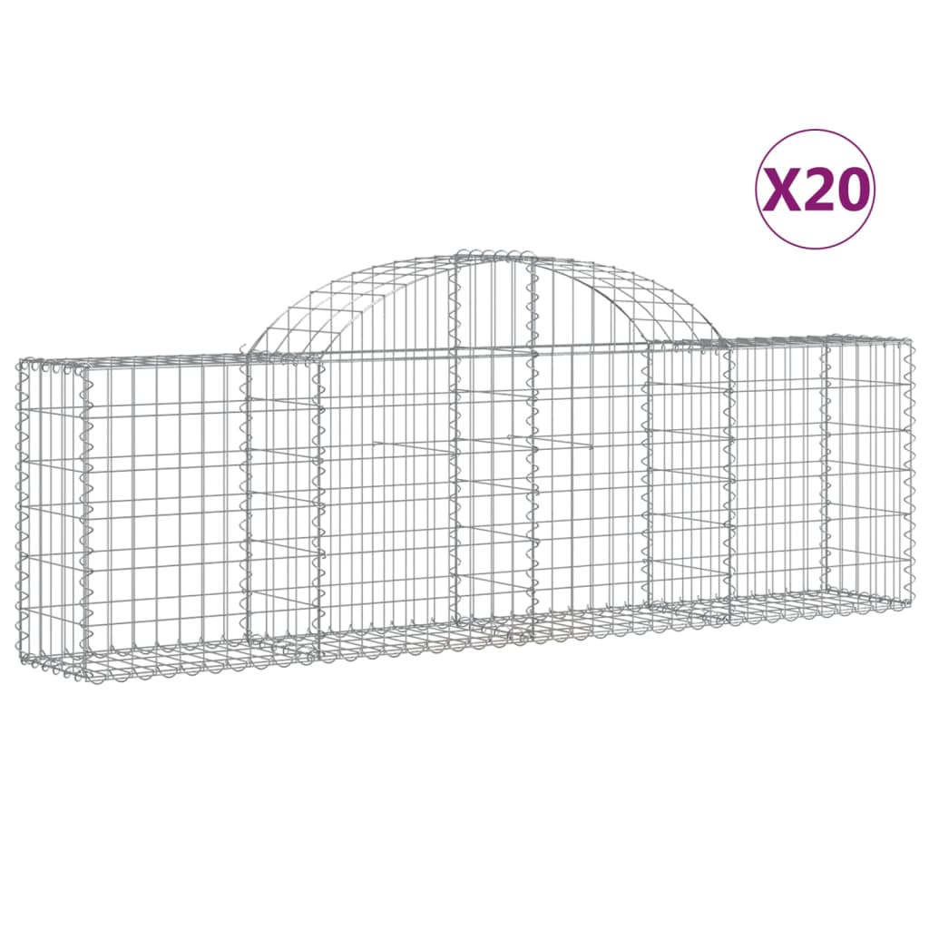 VidaXL Gabionen 20 Stück gebogen 200x30x60 80 cm Eisen