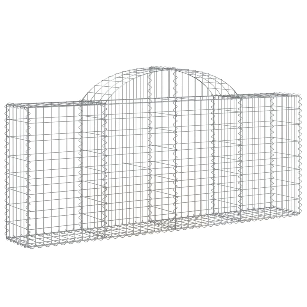 VidaXL Gabionen 4 Stück gebogen 200x30x80 100 cm verzinktes Eisen