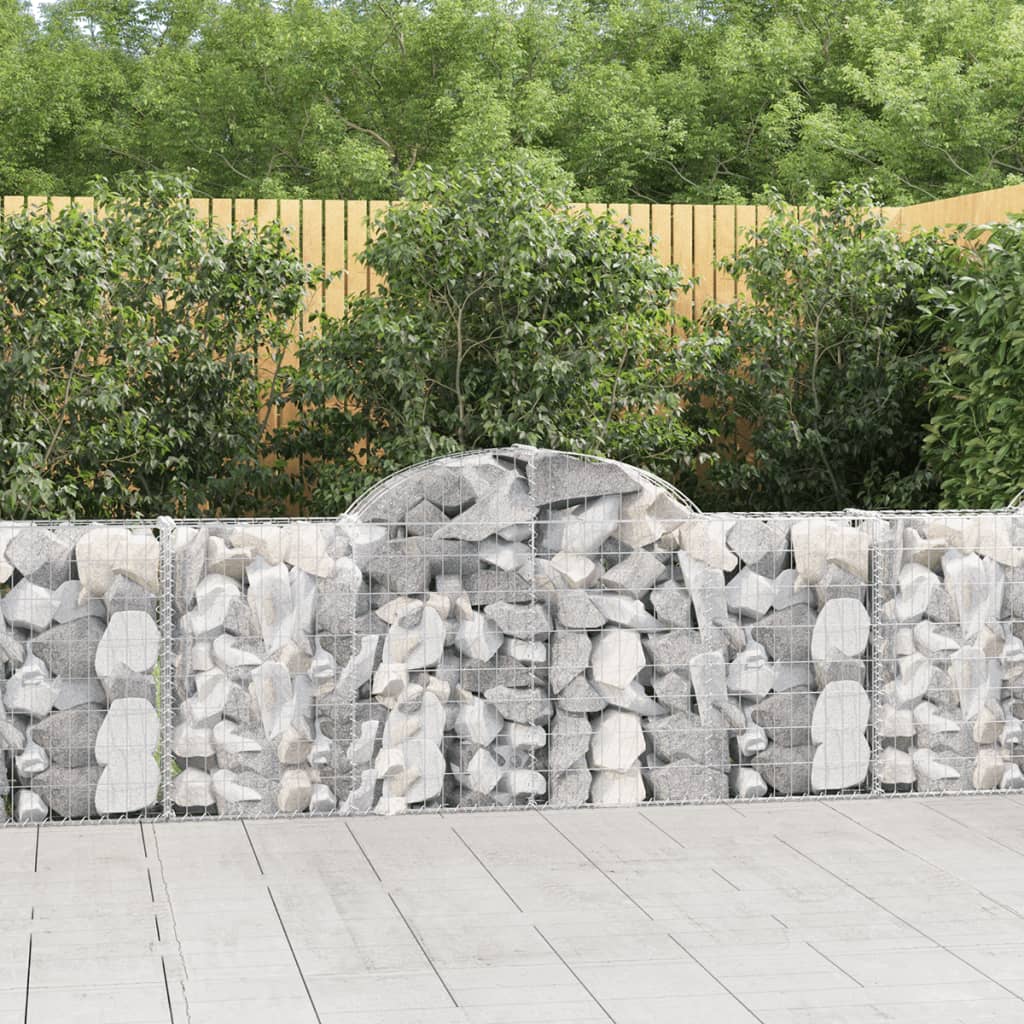 VidaXL Gabionen 4 Stück gebogen 200x30x80 100 cm verzinktes Eisen