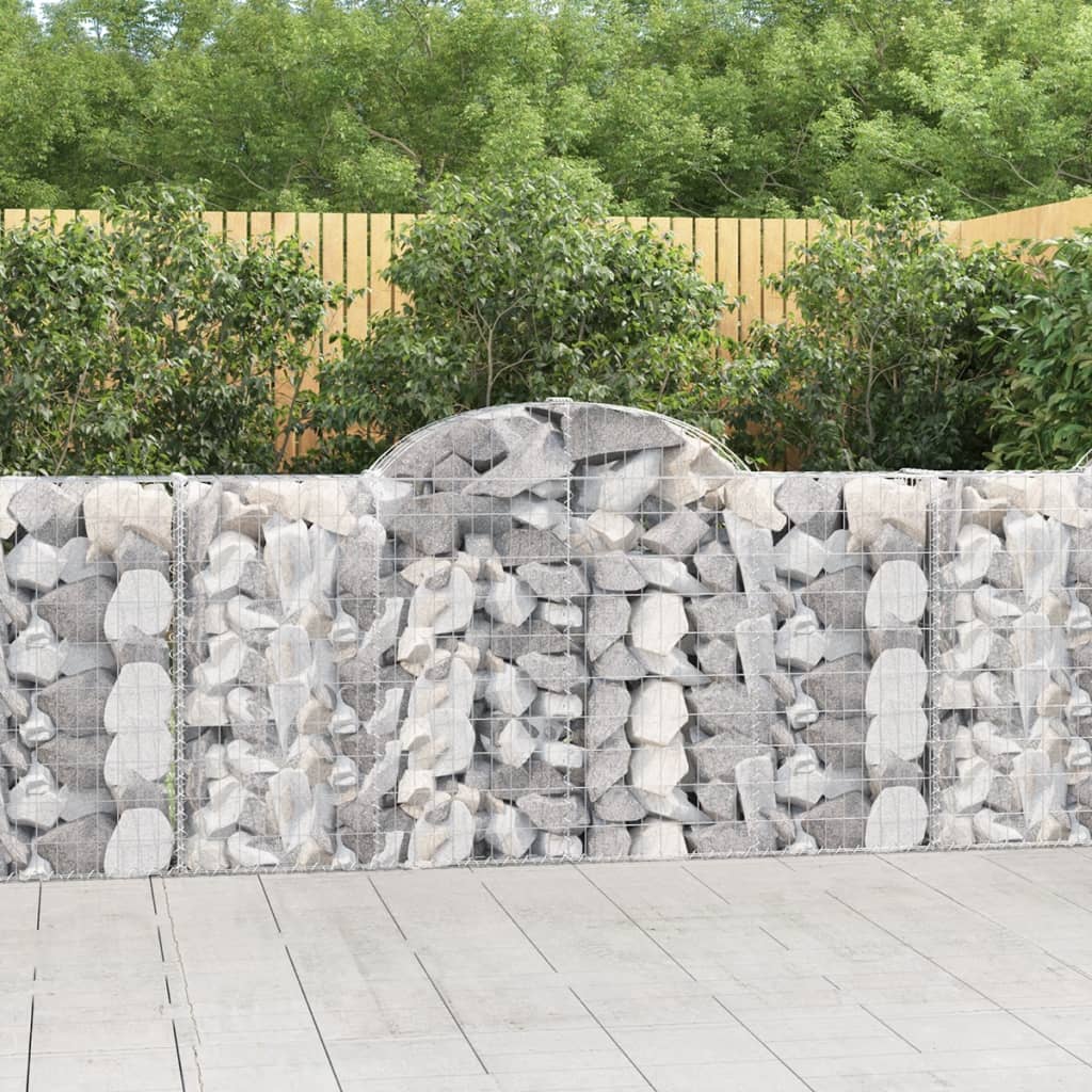 VidaXL Gabionen 4 Stück gebogen 200x30x100 120 cm Eisen