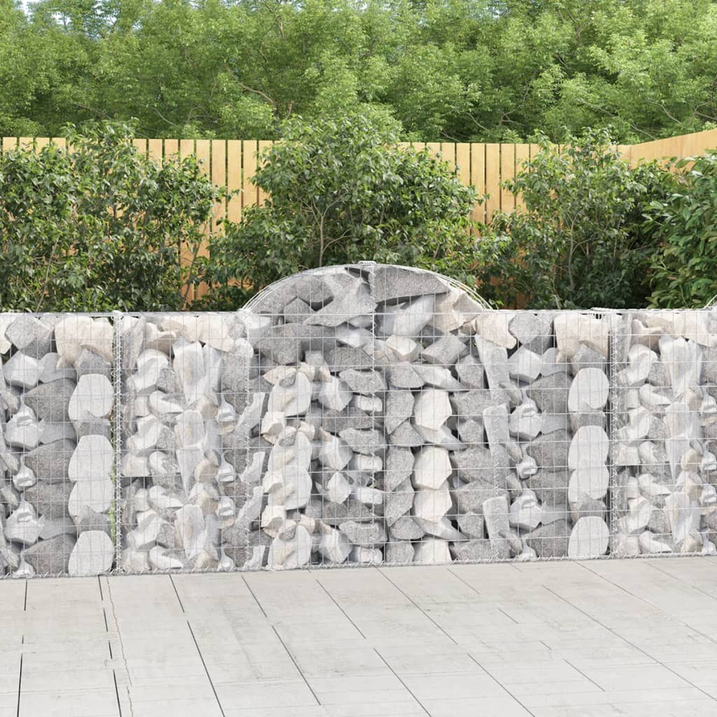 VidaXL Gabionen 15 Stück gebogen 200x30x100 120 cm Eisen