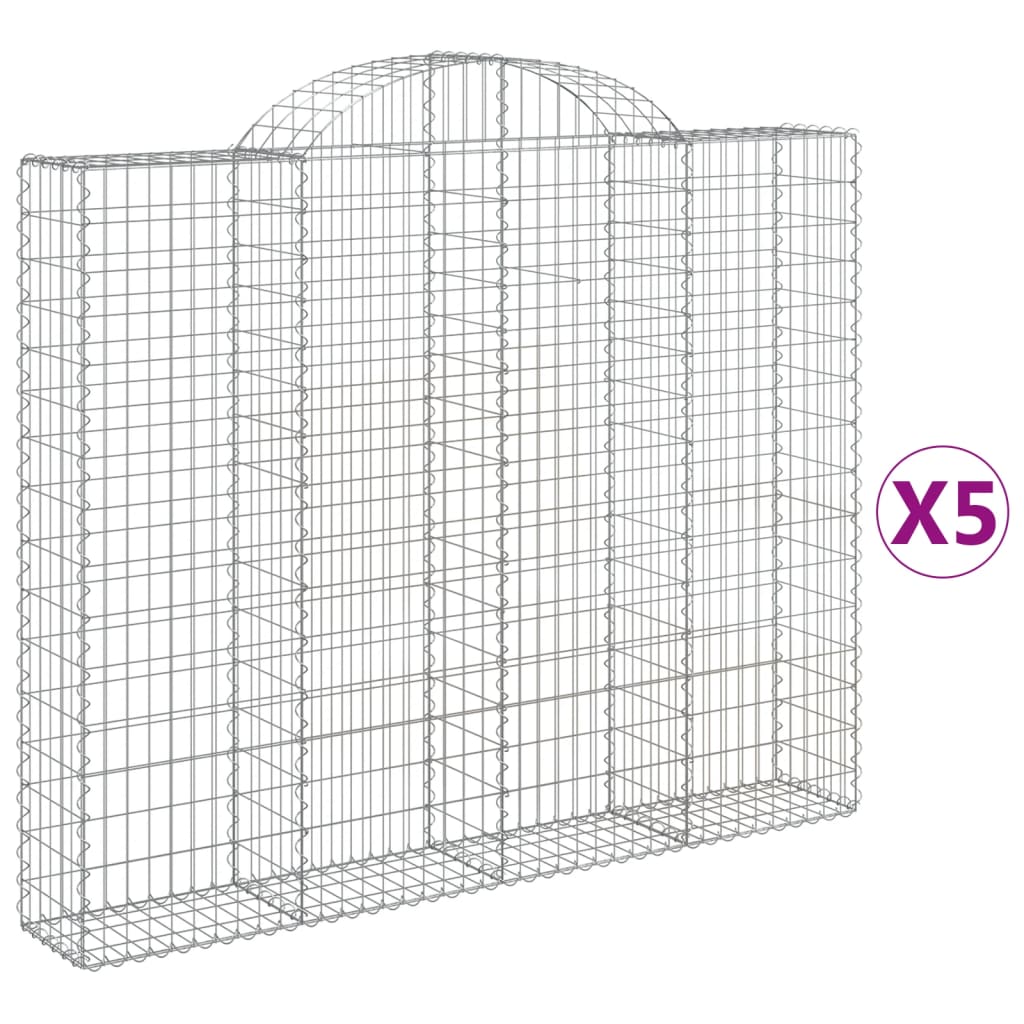 VidaXL Gabionen 5 Stück gebogen 200x30x160 180 cm Eisen