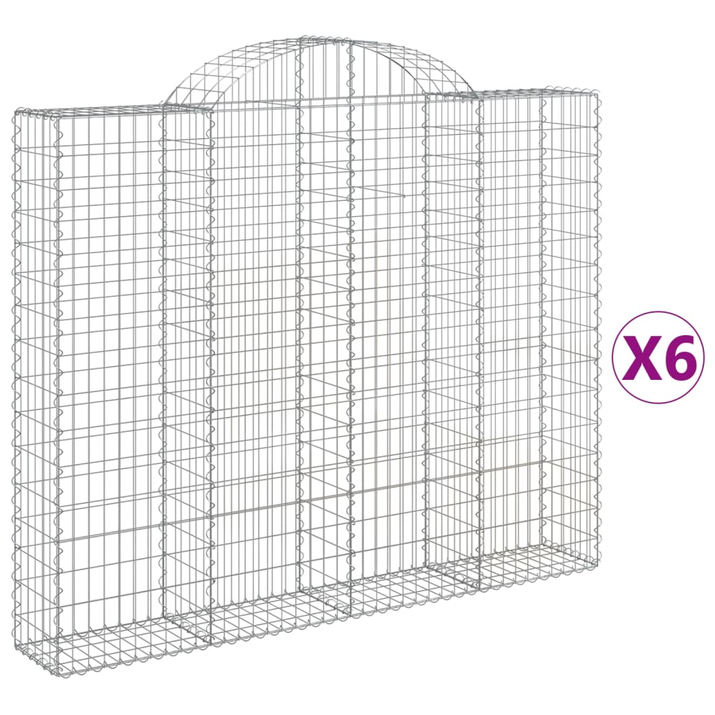 VidaXL Gabionen 6 Stück gebogen 200x30x160 180 cm Eisen