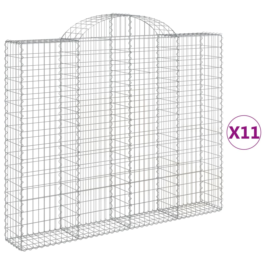 VidaXL Gabionen 11 Stück gebogen 200x30x160 180 cm Eisen