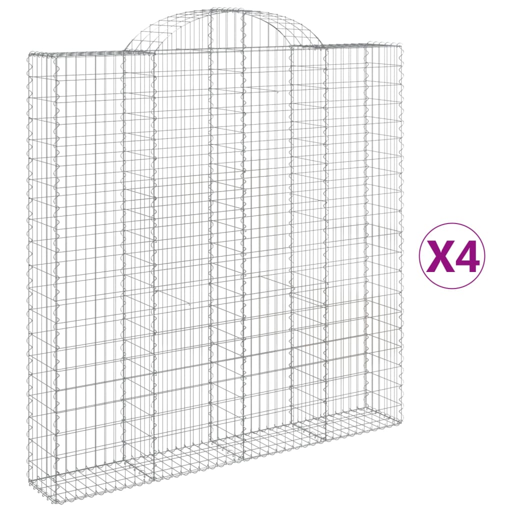 VidaXL Gabionen 4 Stück gebogen 200x30x200 220 cm Eisen