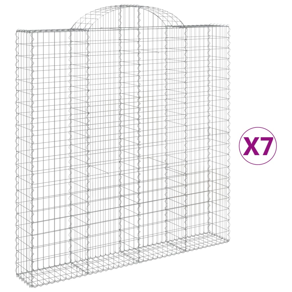 VidaXL Gabionen 7 Stk. gebogen 200x30x200 220 cm Eisen