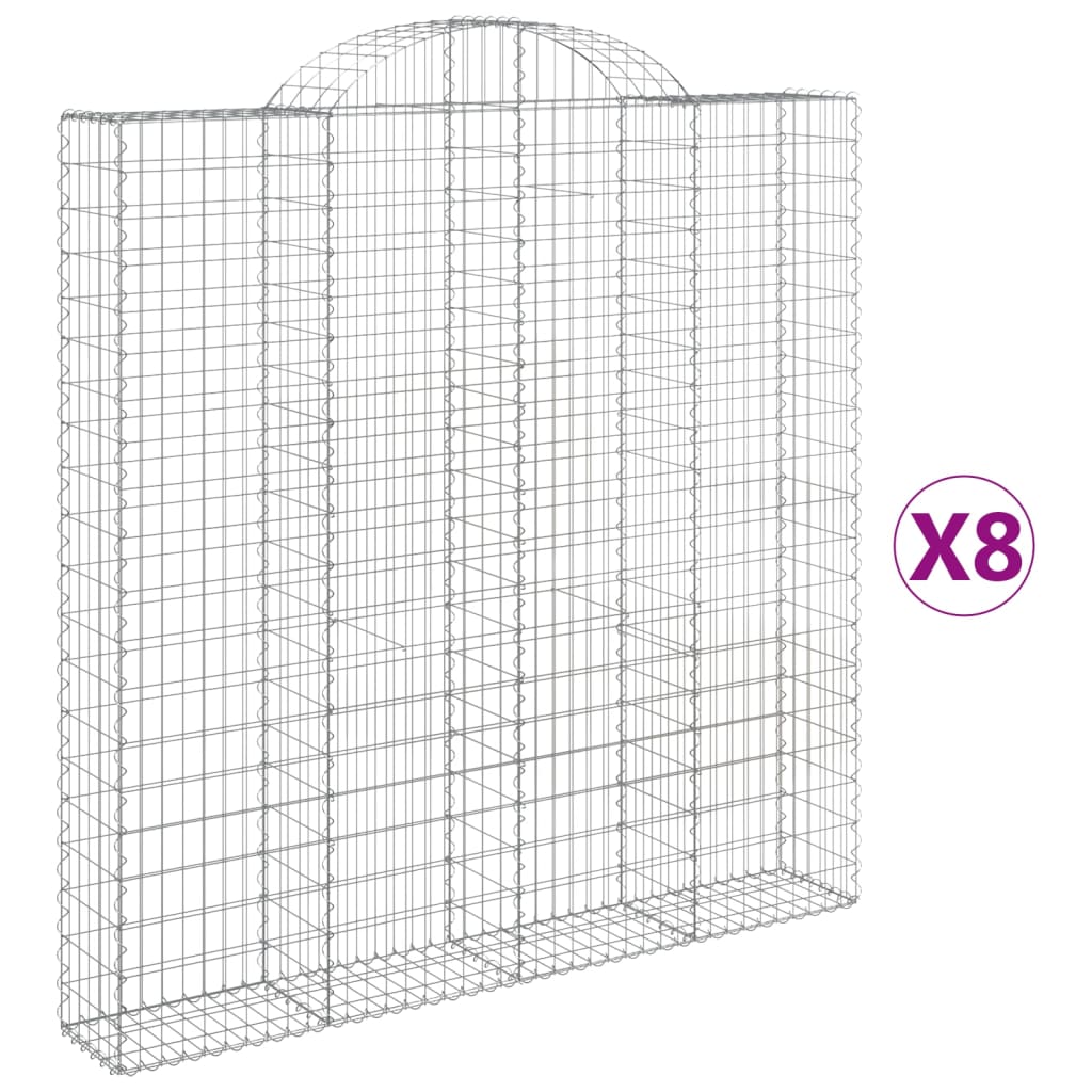 VidaXL Gabionen 8 Stück gebogen 200x30x200 220 cm Eisen