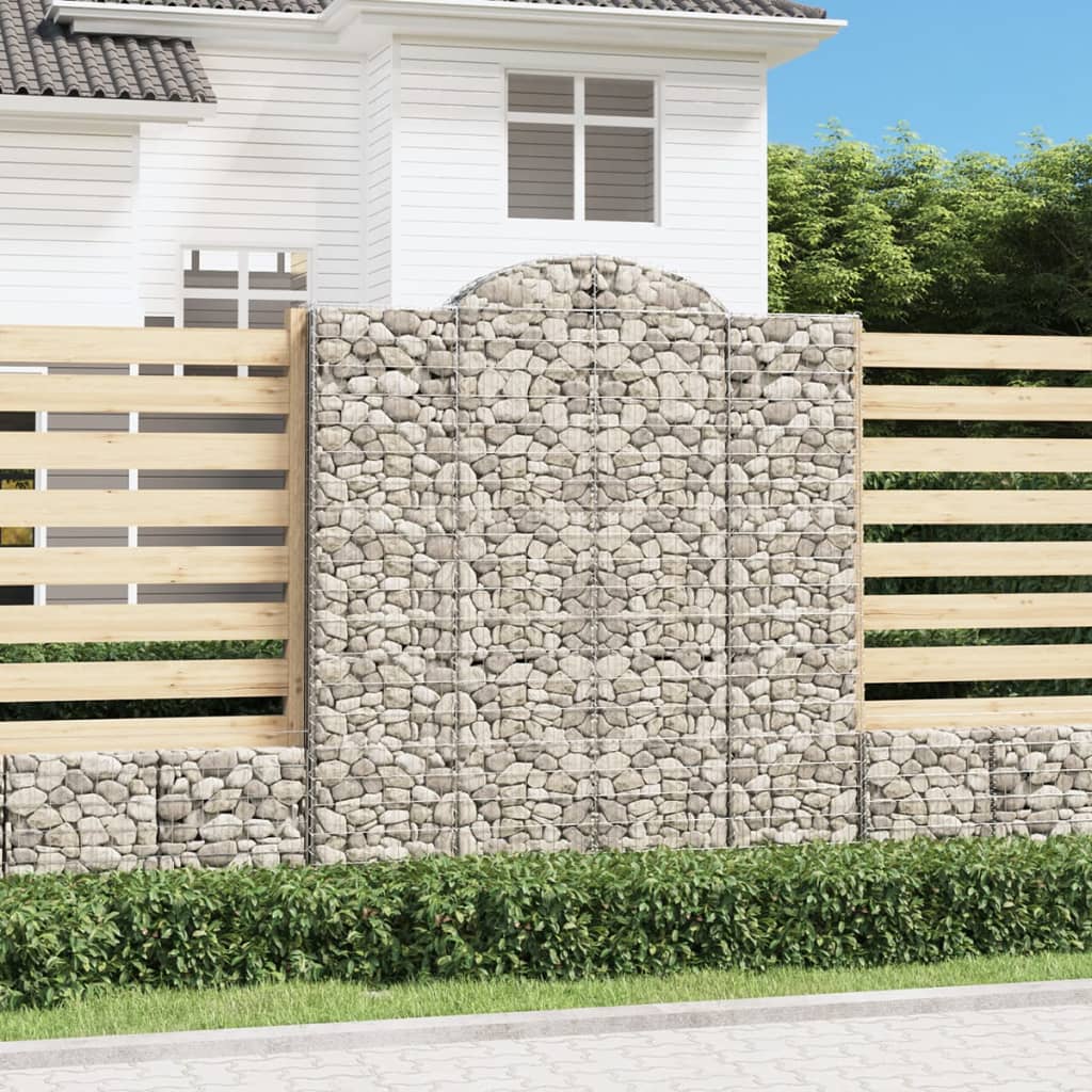 VidaXL Gabionen 2 Stück gebogen 200x30x220 240 cm Eisen