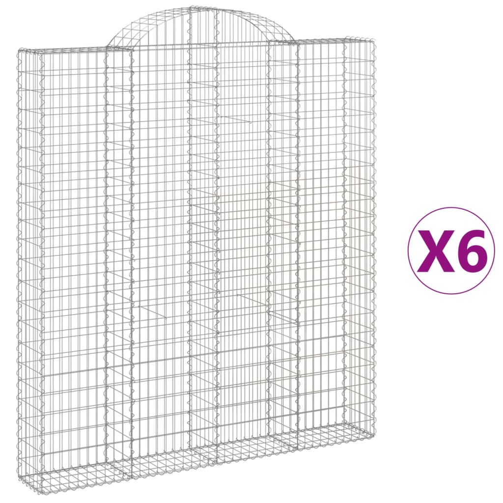 VidaXL Gabionen 6 Stück gebogen 200x30x220 240 cm Eisen