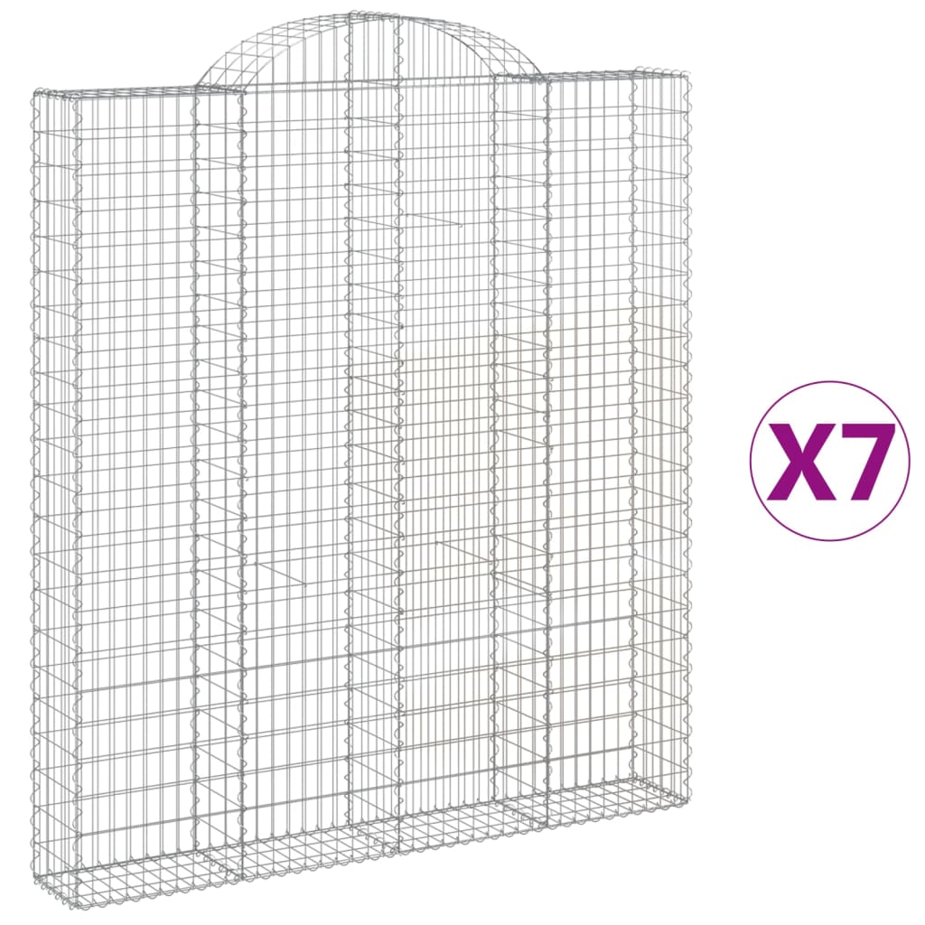 VidaXL Gabionen 7 Stk. gebogen 200x30x220 240 cm Eisen