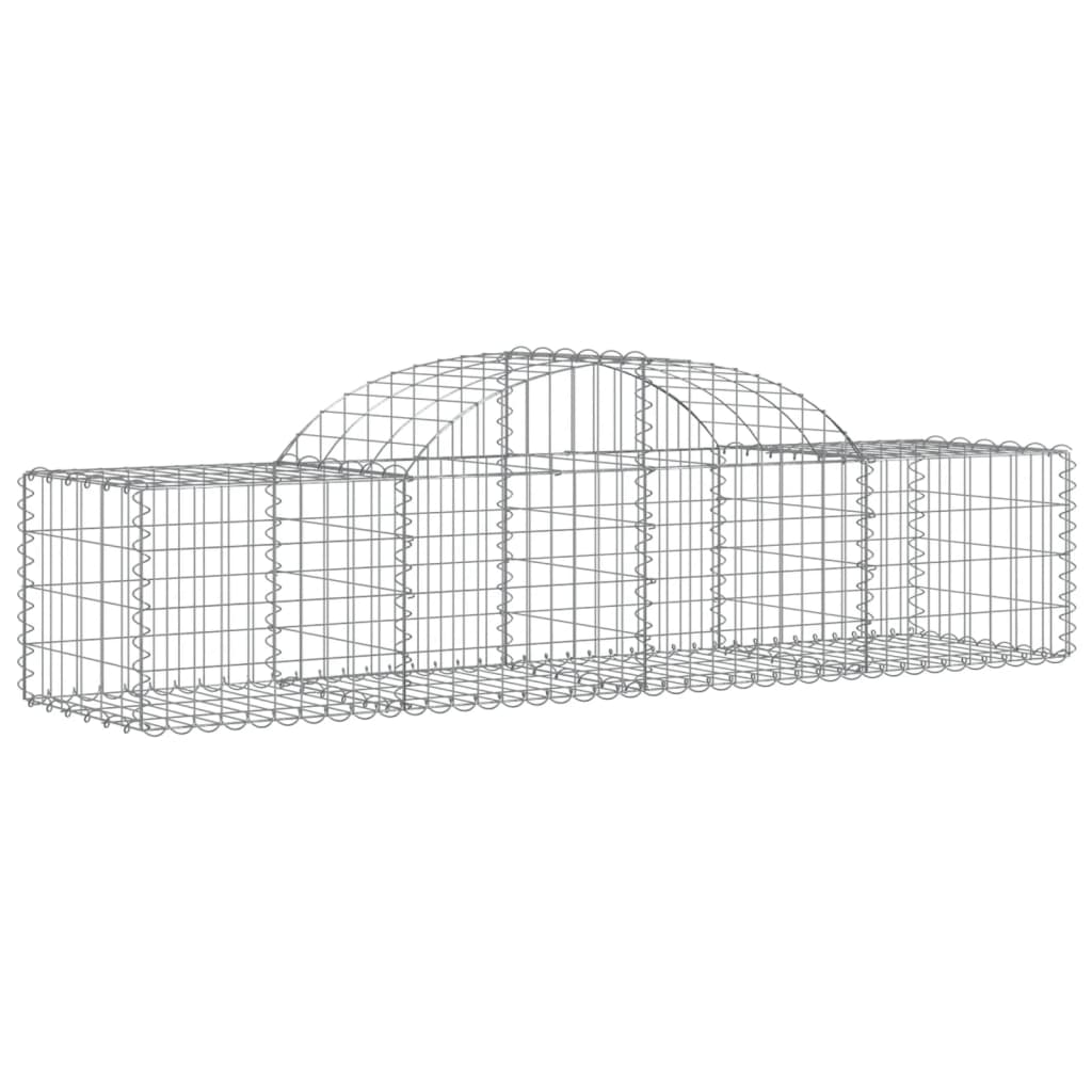 VidaXL Gabionen 2 Stück gebogen 200x50x40 60 cm verzinktes Eisen