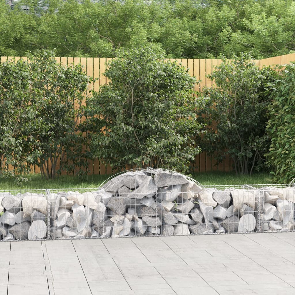 VidaXL Gabionen 3 Stück gebogen 200x50x40 60 cm verzinktes Eisen