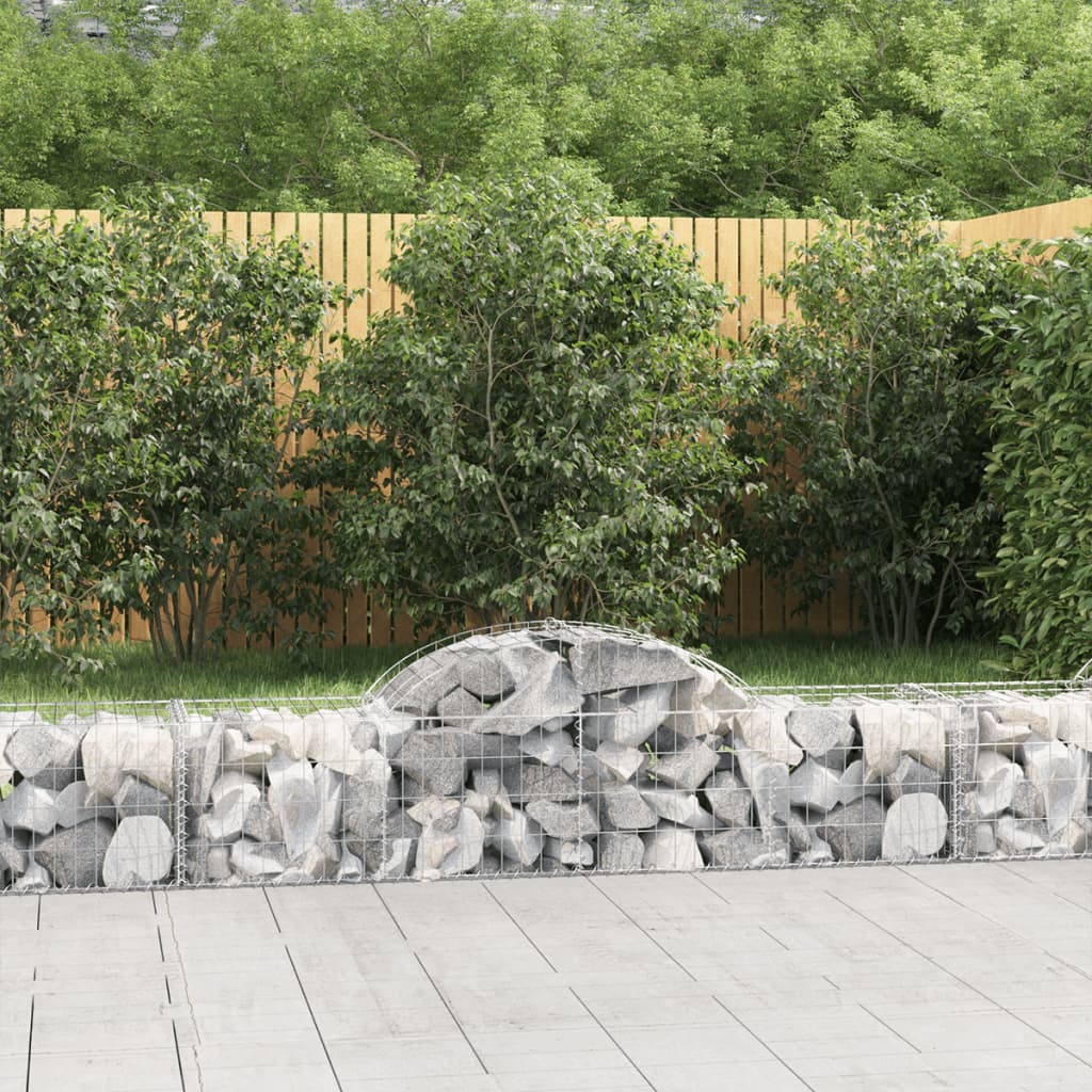 VidaXL Gabionen 6 Stück gebogen 200x50x40 60 cm verzinktes Eisen