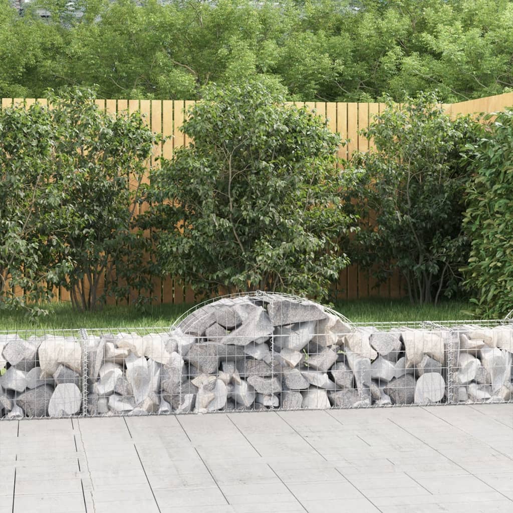 VidaXL Gabionen 11 Stück gebogen 200x50x40 60 cm verzinktes Eisen
