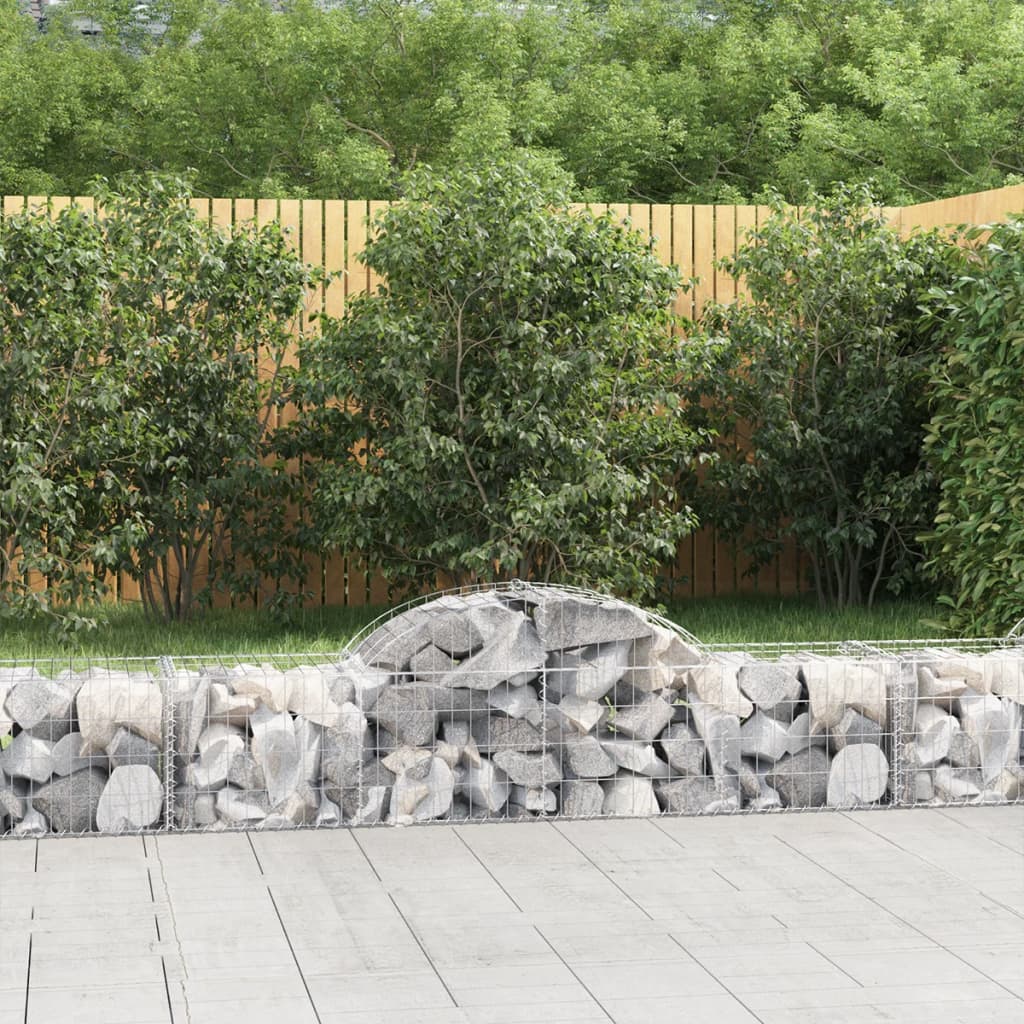 VidaXL Gabionen 14 Stück gebogen 200x50x40 60 cm verzinktes Eisen