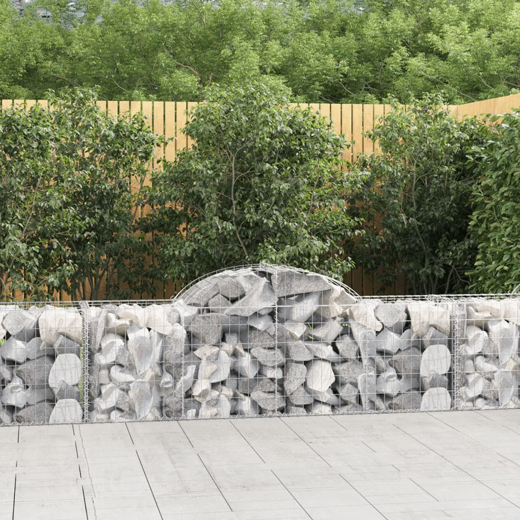 VidaXL Gabionen 9 Stück gebogen 200x50x60 80 cm verzinktes Eisen