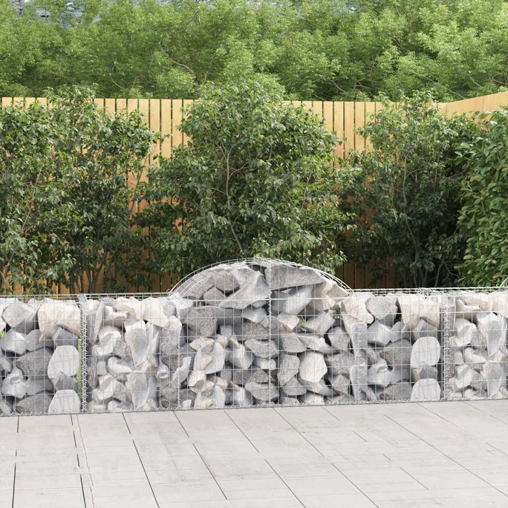 VidaXL Gabionen 10 Stück gebogen 200x50x60 80 cm verzinktes Eisen
