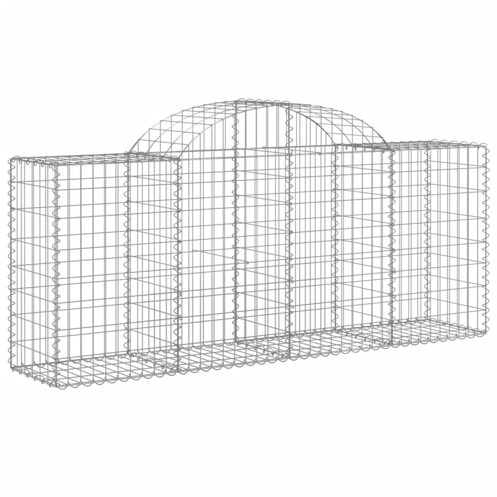 VidaXL Gabionen 3 Stück gebogen 200x50x80 100 cm verzinktes Eisen