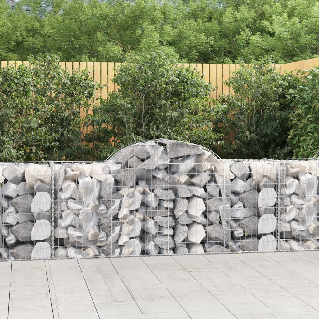 VidaXL Gabionen 6 Stück gebogen 200x50x80 100 cm verzinktes Eisen