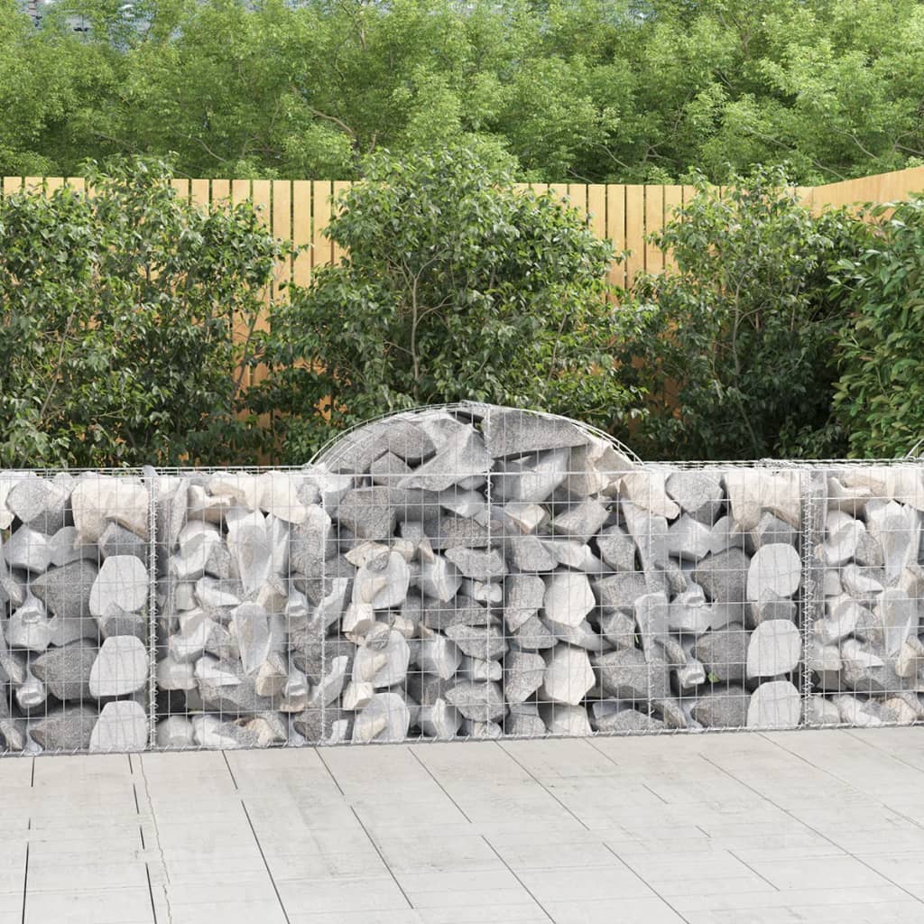 VidaXL Gabionen 12 Stück gebogen 200x50x80 100 cm Eisen