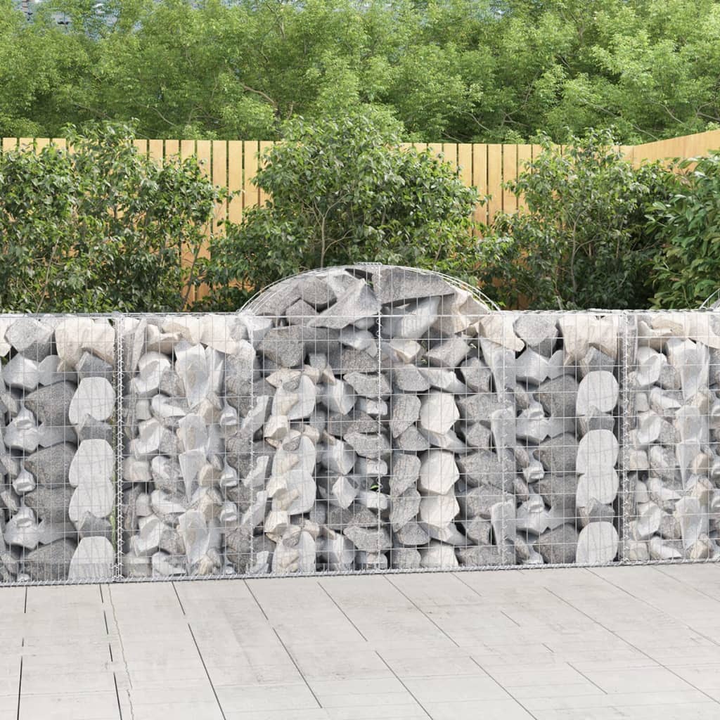 VidaXL Gabionen 10 Stück gebogen 200x50x100 120 cm Eisen
