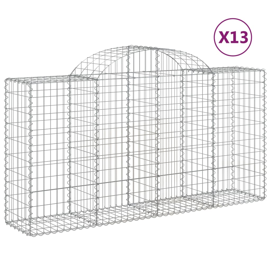 VidaXL Gabionen 13 Stück gebogen 200x50x100 120 cm Eisen