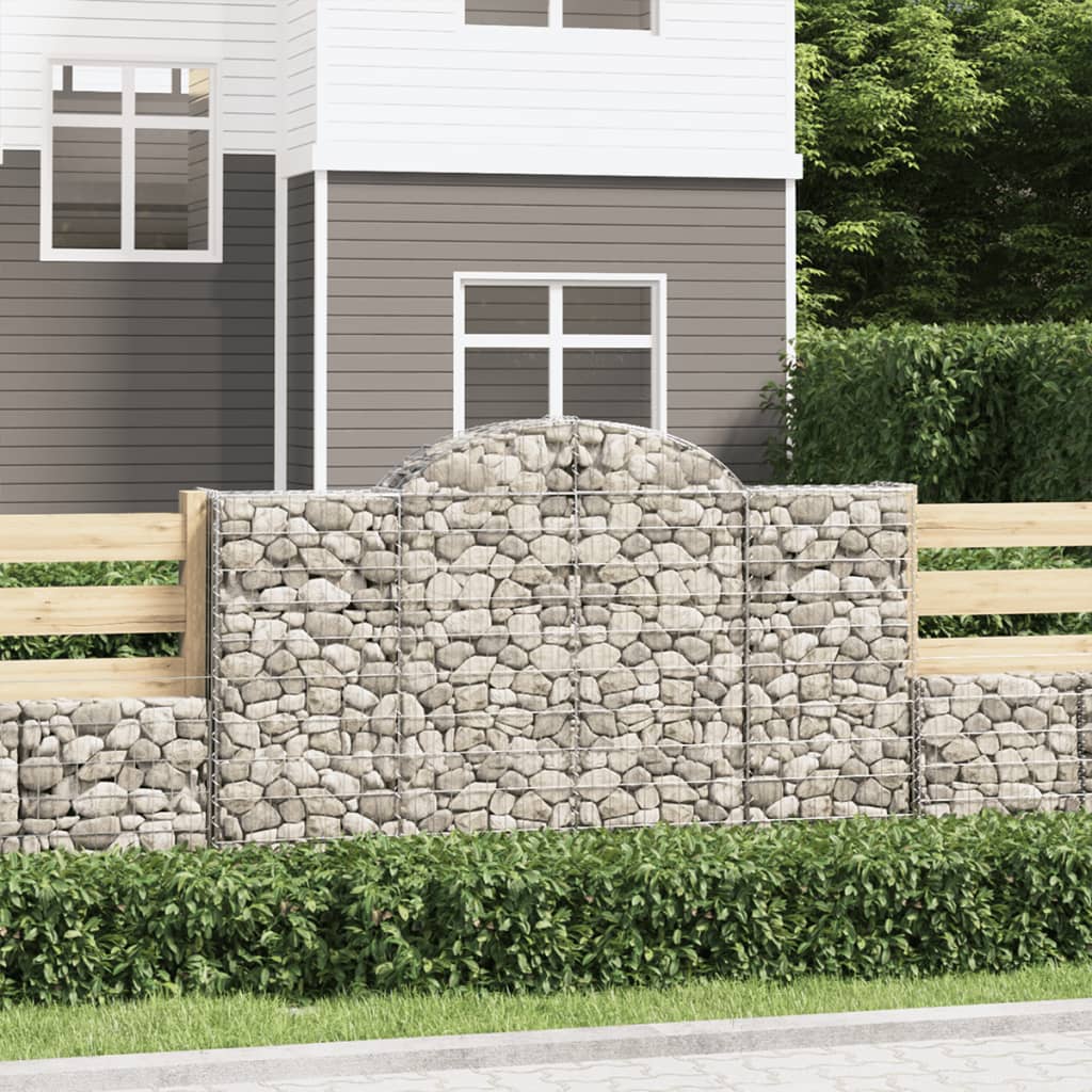 VidaXL Gabionen 3 Stück gebogen 200x50x120 140 cm Eisen