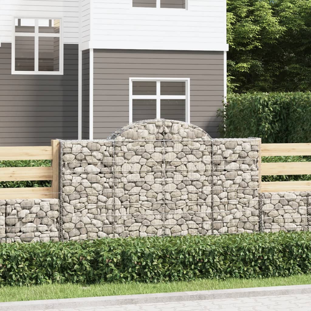 VidaXL Gabionen 4 Stück gebogen 200x50x120 140 cm Eisen